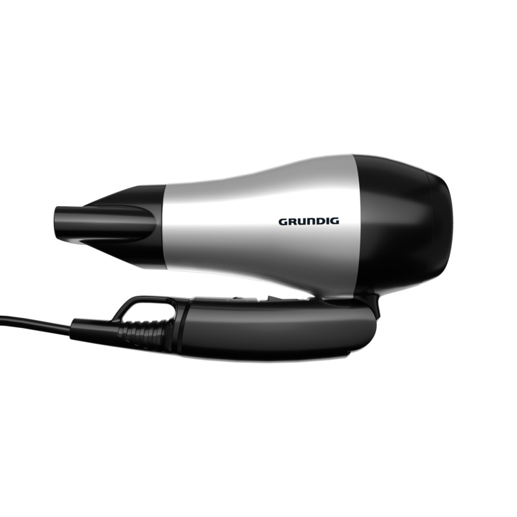 Grundig HD 2200 Reise-Haartrockner zusammenklappbar 1.200 W Schwarz, Silber