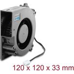 Delock Radiallüfter / Lüftergebläse 12 V DC 120 x 120 x 33 mm mit 3-Pin Lüfteranschluss, schwarz (67497)