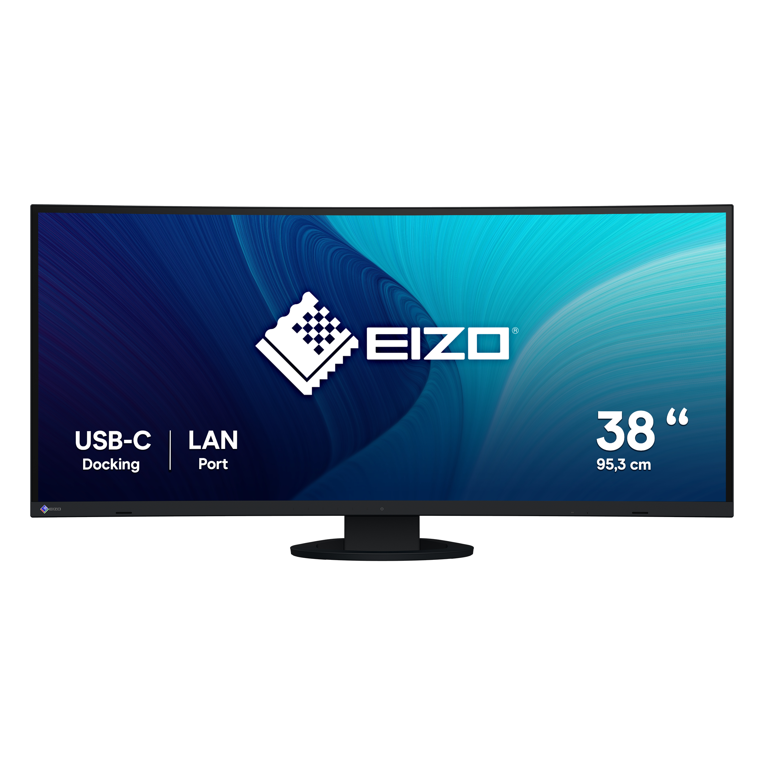 EIZO FlexScan EV3895-BK - Mit FlexStand - LED-Monitor - gebogen - 95.3 cm (37.5") - 3840 x 1600 UWQHD+ @ 61 Hz - IPS - 300 cd/m² - 1000:1 - 5 ms - 2xHDMI, DisplayPort, USB-C - Lautsprecher - Schwarz [Energieklasse E]