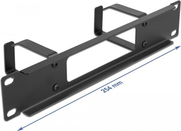 Delock 25,40cm (10") Kabelmanagement Rangierpanel mit Öffnung und 2 Bügeln 1 HE schwarz (66654)