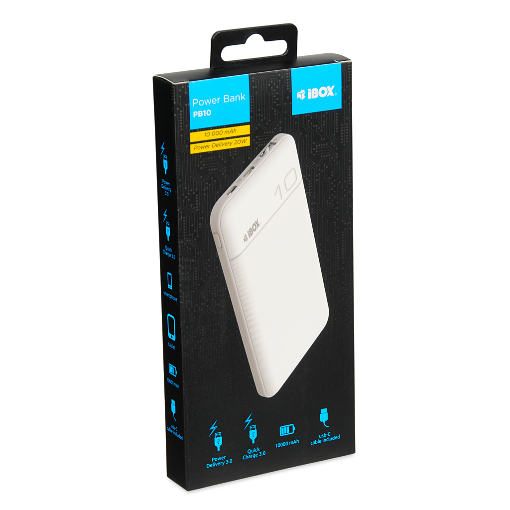 iBOX PB10 Powerbank 10000 mAh 20 W Weiß