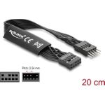Delock HD Audio Flachbandkabel Mainboard Verlängerungskabel 9 Pin Pfostenstecker zu Pfostenbuchse 20 cm schwarz (86049)