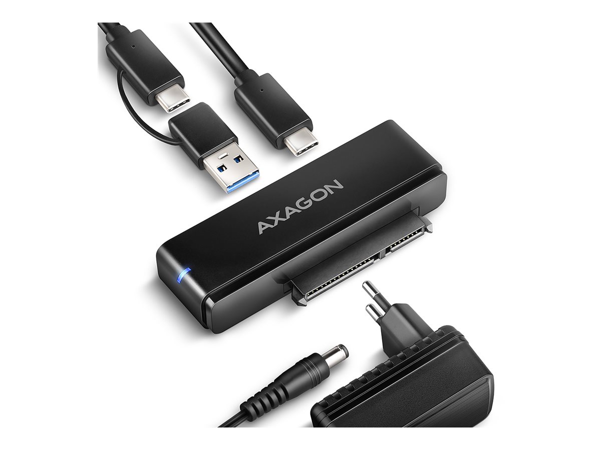 AXAGON ADSA-FPX SATA auf USB-C Adapter für 2,5"/3,5" SSD/HDD Schwarz