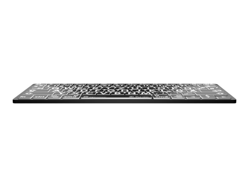 LogicKeyboard Largeprint Mini Bluetooth Tastatur QWERTZ Deutsch Weiß auf Schwarz