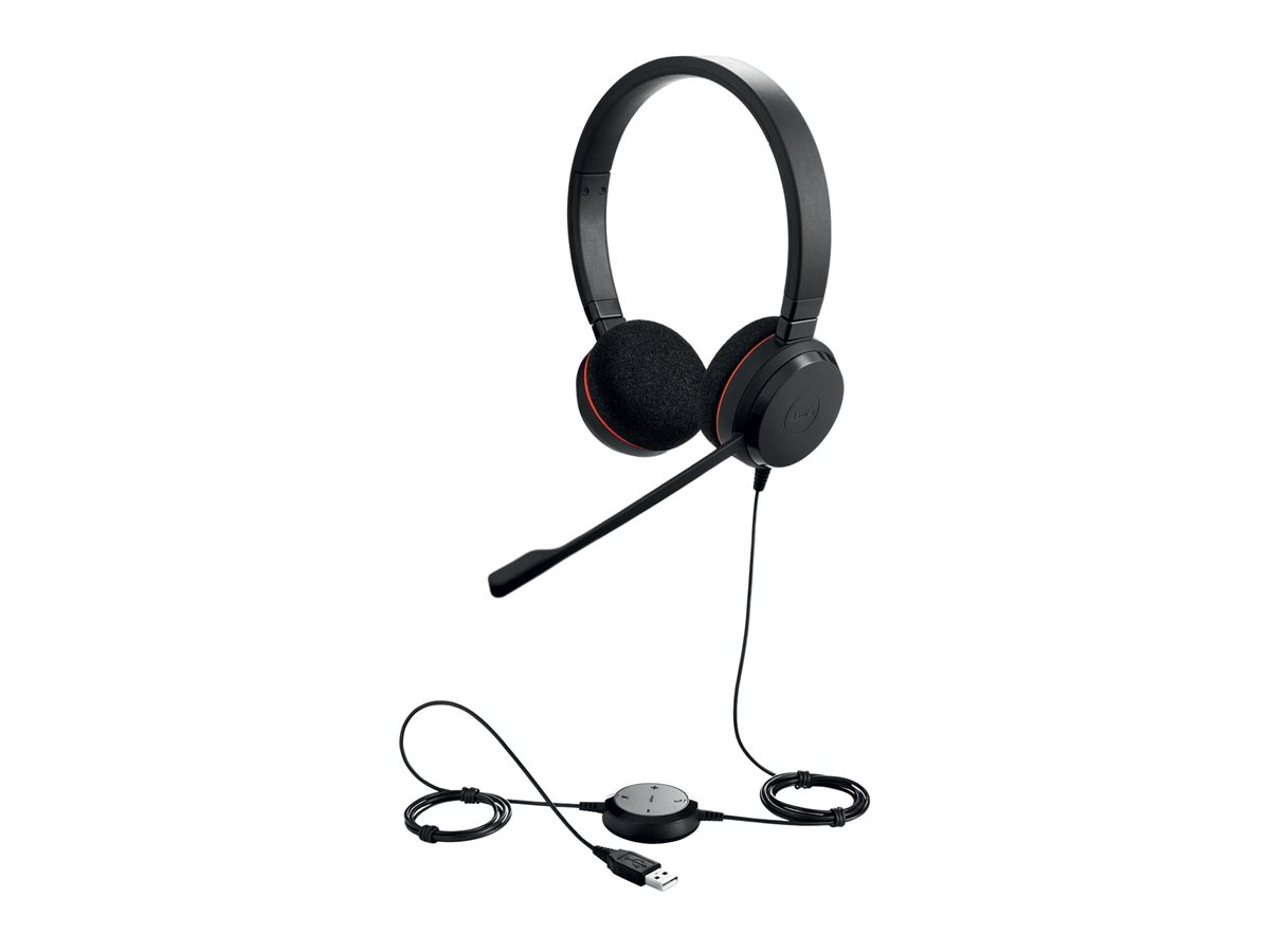 Jabra Evolve 20 MS Stereo On-Ear Headset USB-C USB-A Schwarz