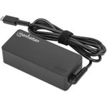 MANHATTAN USB-C Power Delivery Laptop-Netzteil 65 W abnehmbares EU-Stromkabel integriertes USB-C PD-Kabel schwarz (102490)