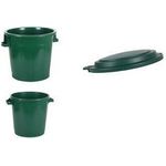 EDA Abfalltonne, 75 Liter, grün aus recyceltem Kunststoff, für den Außenbereich geeignet, - 1 Stück (013011 V.CA VX8)