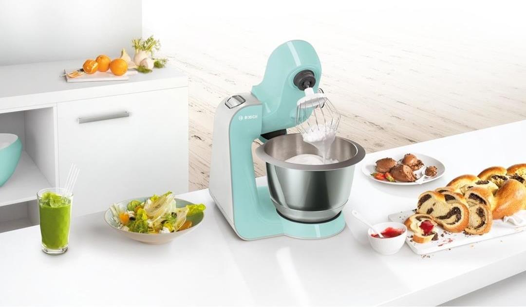 Bosch MUM58020 Küchenmaschine CreationLine, 1000 W, 3,9 l Edelstahl-Rührschüssel, 3D Rührsystem, 7 Schaltstufen, turquoise/silber (MUM58020)