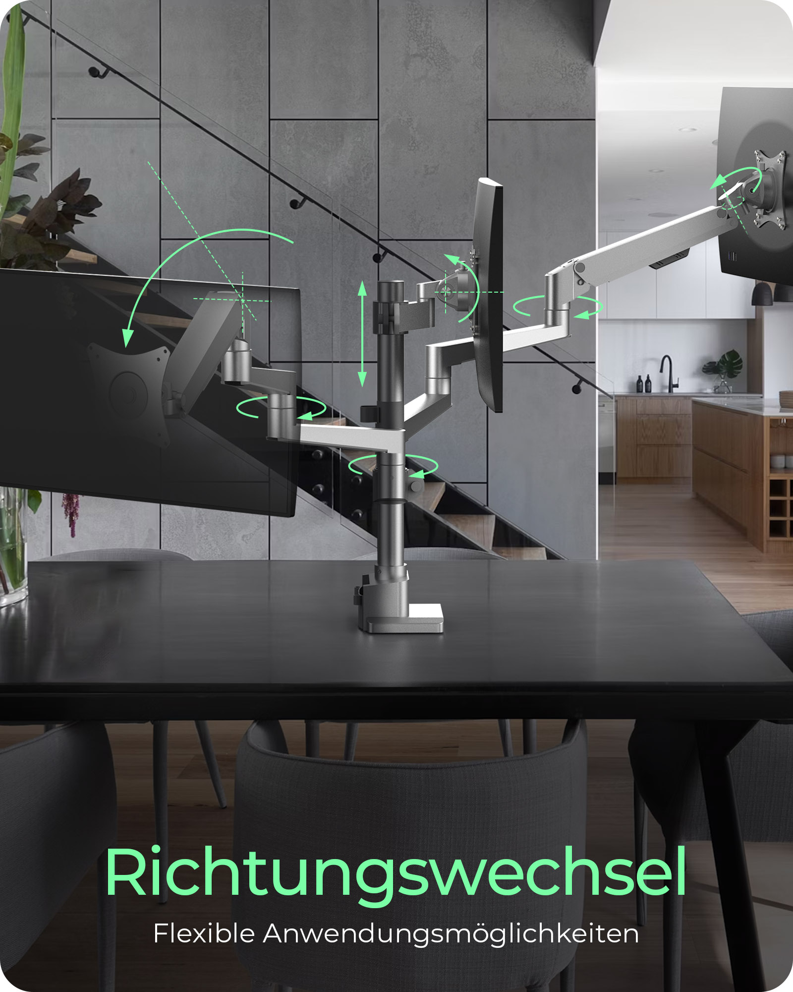 ICY BOX Monitorarm IB-MS525-T für 3 Monitore bis 30" Silber, Grau