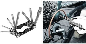 LogiLink Fahrrad-Multifunktionswerkzeug, 9-teilig Mini-Klappwerkzeug für Fahrräder, bestehend aus: - 1 Stück (WZ0071)