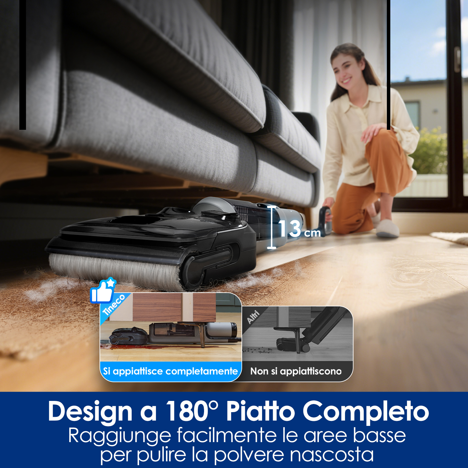 Tineco Floor One i5 Stretch Nass-Trockensauger Akku 2,5 Ah 30 Min Grau