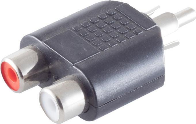 shiverpeaks BASIC-S Audioadapter Cinchstecker - 2 x Cinchkupplung, mono, schwarz, im Polybeutel mit (BS57035)