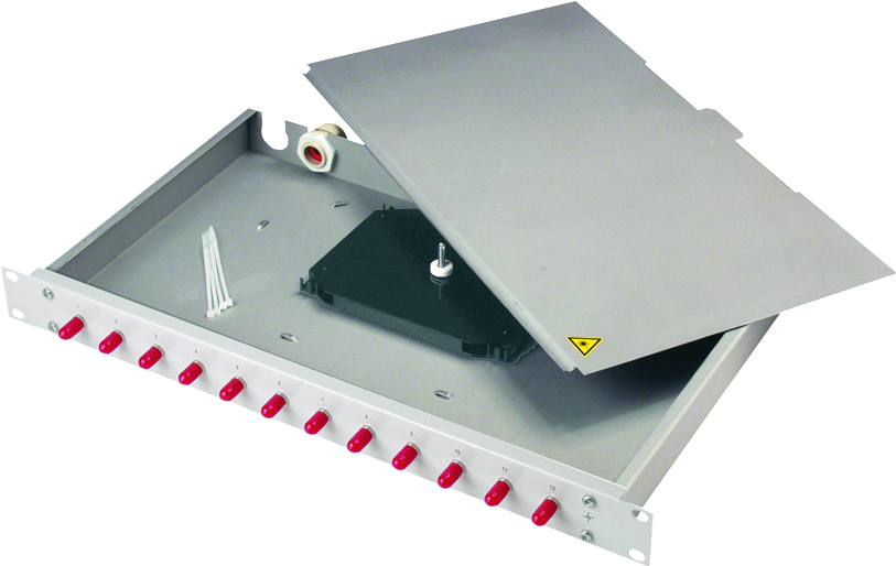 Telegärtner LWL Rangierverteiler BASIS eco 48,30cm (19"), 1HE, mit 12x LC-Duplex Kupplungen, Phosphorbronzehülse, Kunststoffgehäuse, 2xSpleißkassette, für Multimode OM3, Farbe: türkis (H02030T9451)