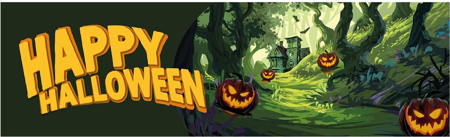 EUROPALMS Halloween Banner, Geisterwald, 300x90cm (80164205)