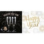 PAPSTAR Silvester-Motivservietten "Happy New Year" 330 x 330 mm, bedruckt, 1/4 Falz, 3-lagig - 1 Stück (89772)