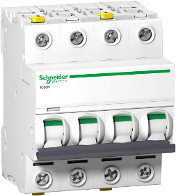 Schneider Electric A9F03463. Eingangsstrom: 63 A. Internationale Schutzart (IP-Code): IP20. Breite: 72 mm, Tiefe: 78,5 mm, Höhe: 91 mm (A9F03463)