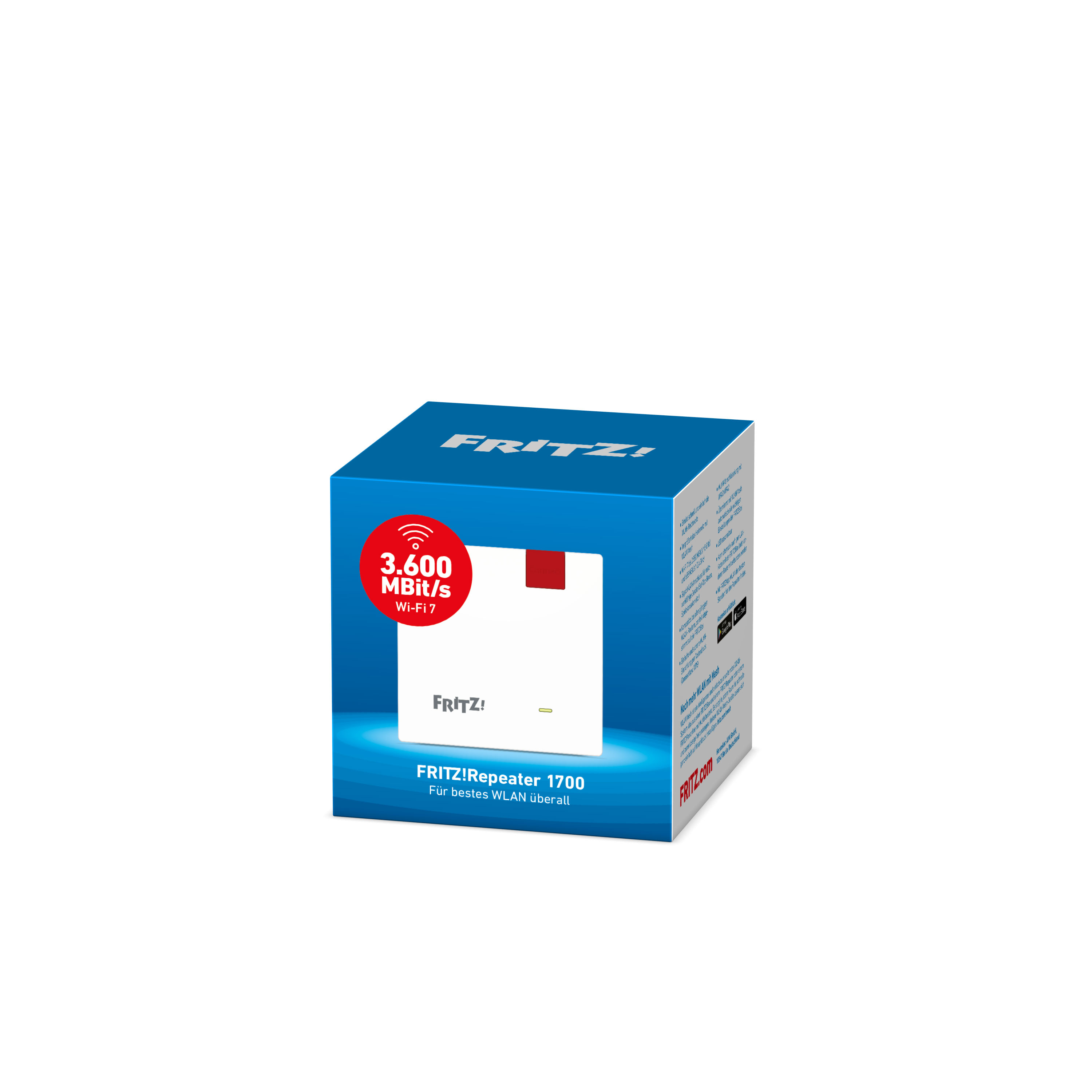 FRITZ! Repeater 1700 Wi-Fi 7 3568 Mbit/s Rot, Weiß