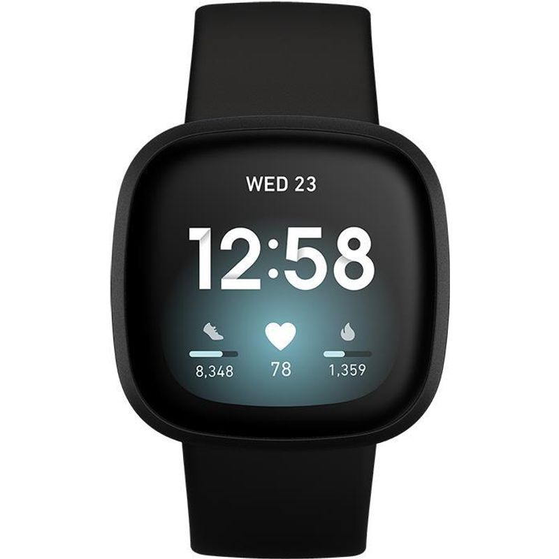 Fitbit Versa 3 Gesundheits- & Fitness-Smartwatch Black/Black  