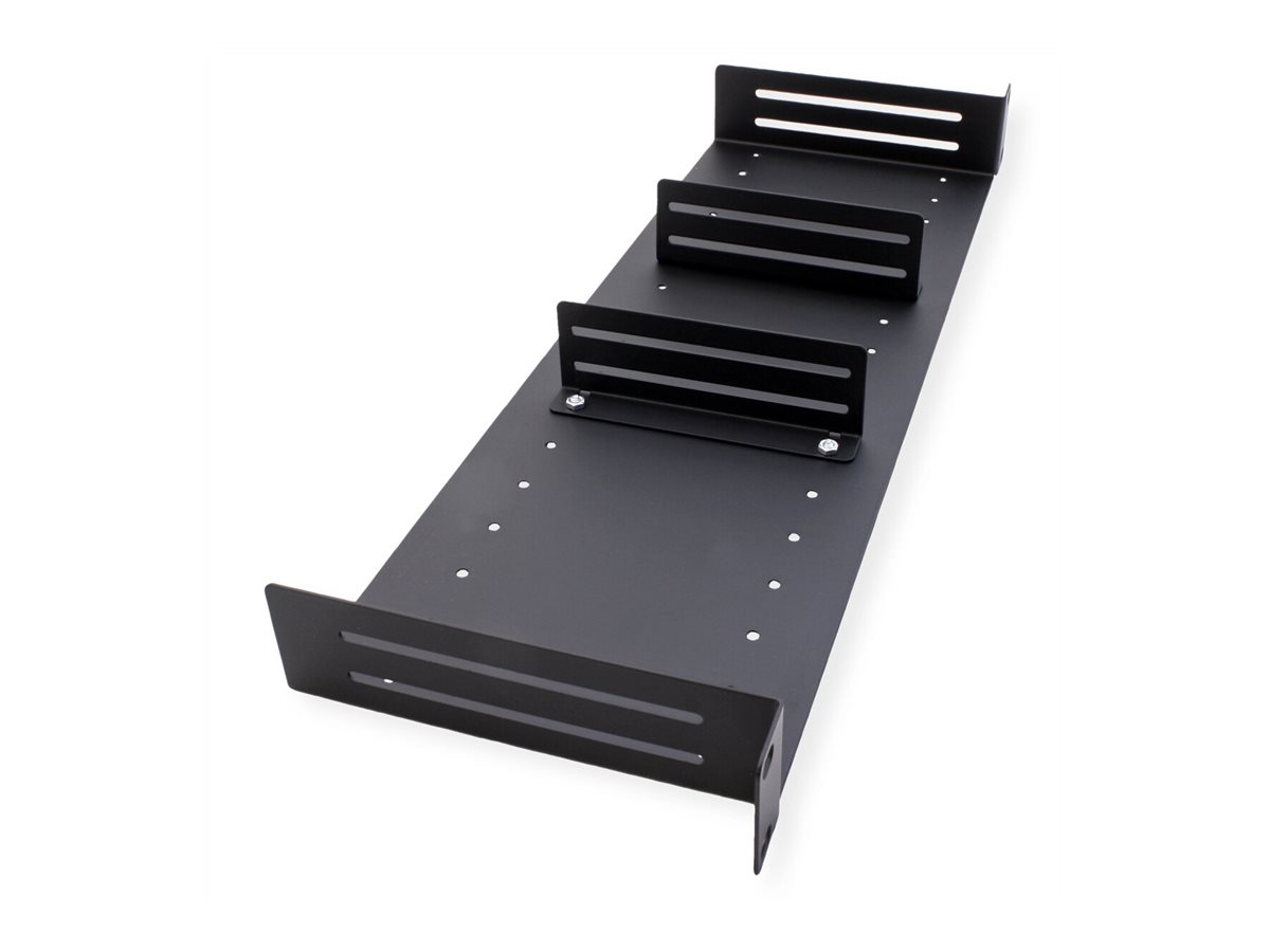 VALUE 19"-Fachboden 1 HE mit 2 verstellbaren Teilern Schwarz