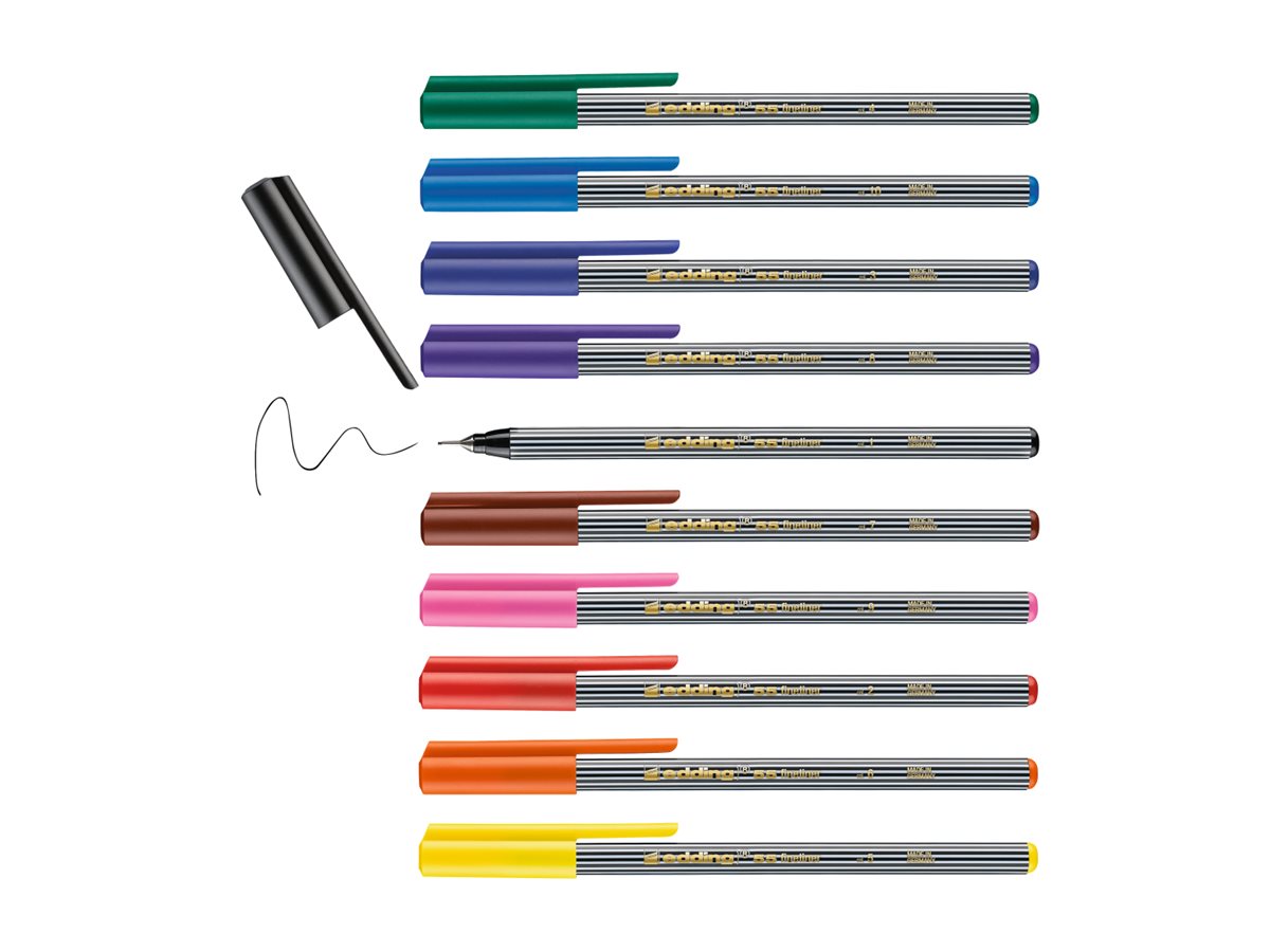 edding 55 Fineliner Set 0,3 mm 10 Farben in Metalldose