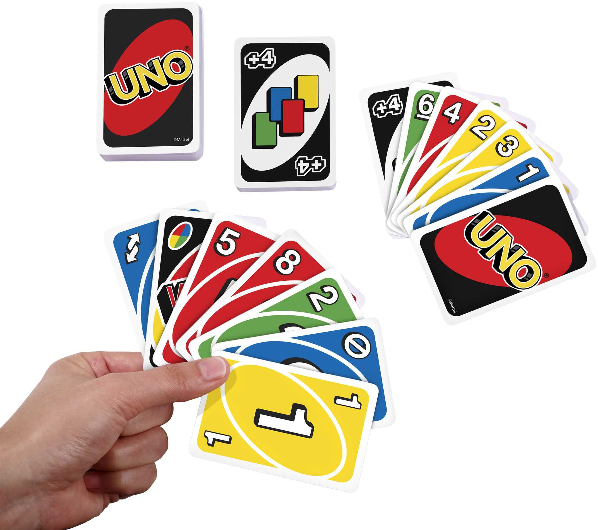 Mattel UNO Kartenspiel W2087 – Klassisches Abwurfspiel für 2–10 Spieler ab 7 Jahren