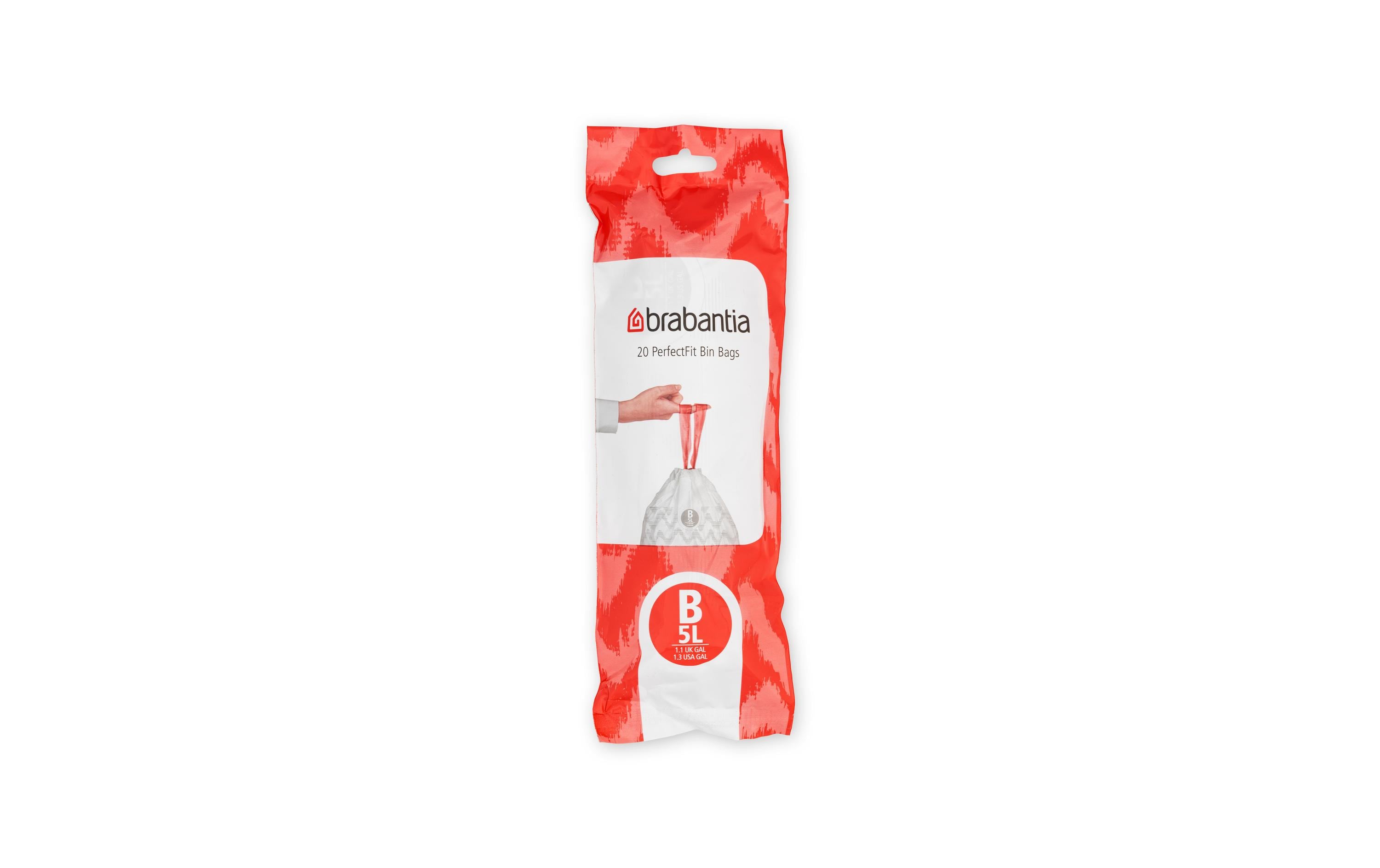 Brabantia Size B Mülleimerbeutel 5 l 20 Stück Weiß