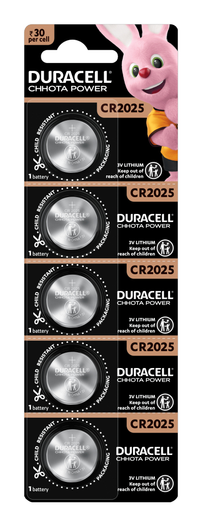 Duracell Knopfzelle CR2025 Lithium 3V 5er Blister