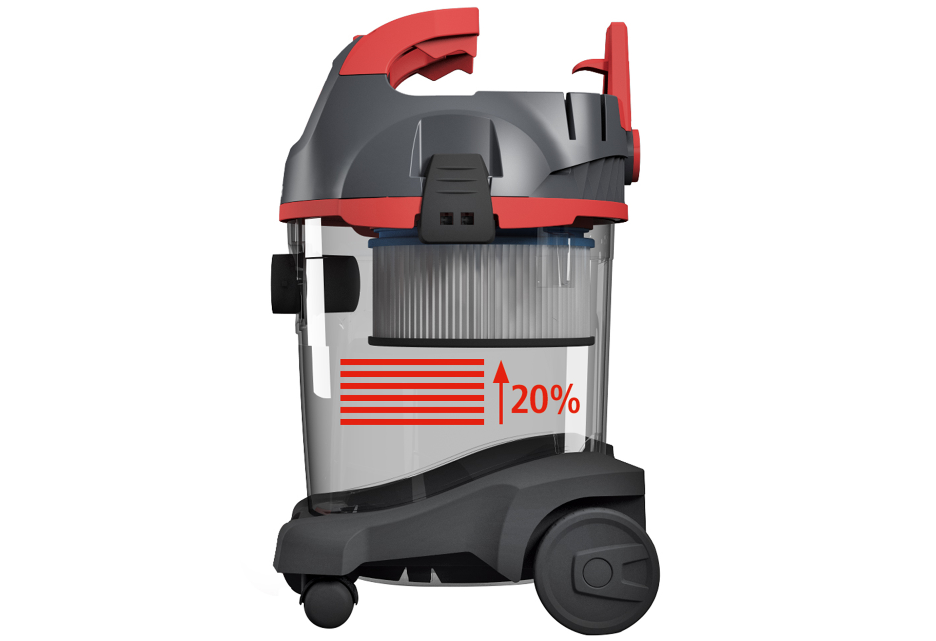 Starmix NSG uClean 1420 HK Kanister-Staubsauger 1400 W 16 l Trocken & Nass Schwarz/Grau/Rot