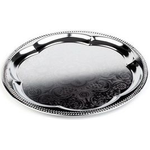 APS Partyplatte, rund, Durchmesser: 350 mm, silber aus Metall, vernickelt und glanzverchromt, Innenflächen - 1 Stück (393)