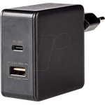 Nedis WCPD45W100BK Ladegerät für Mobilgeräte Universal Schwarz USB Drinnen (WCPD45W100BK)