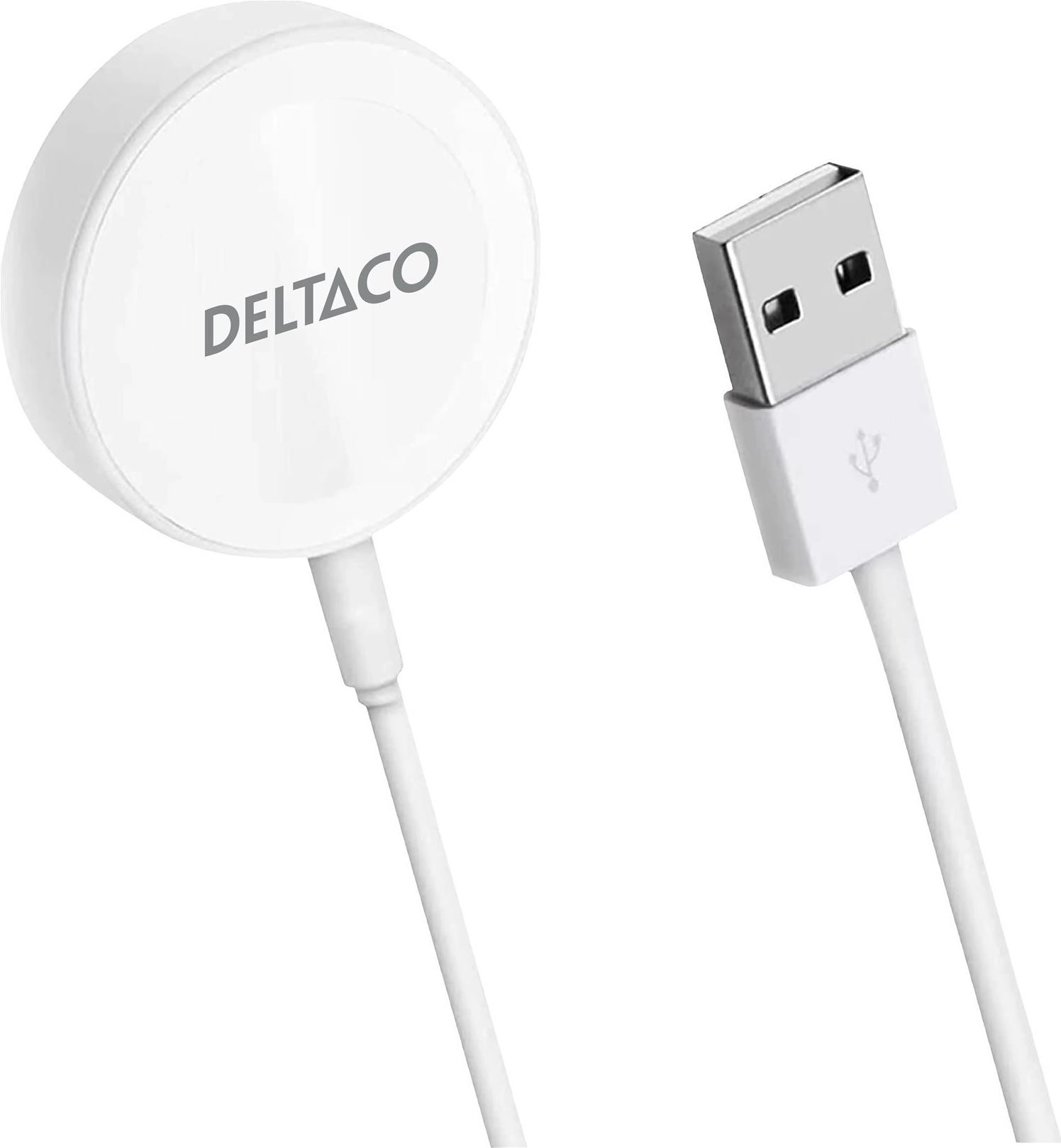 DELTACO Apple Watch Ladegerät USB 1m weiß (AWC-100)