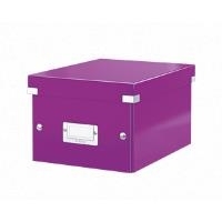 LEITZ Ablagebox Click & Store WOW, DIN A5, violett Hartpappe mit PP-Folie, Aufbau mittels Druckknöpfen, - 1 Stück (6043-00-62)