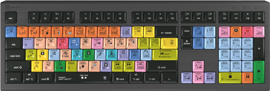 Logickeyboard LKB-LOGXP2-A2M-FR Tastatur USB AZERTY Französisch Schwarz (LKB-LOGXP2-A2M-FR)