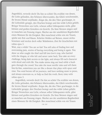 Tolino Epos 3 eBook-Reader Touchscreen 32 GB WLAN Schwarz (EPOS 3)