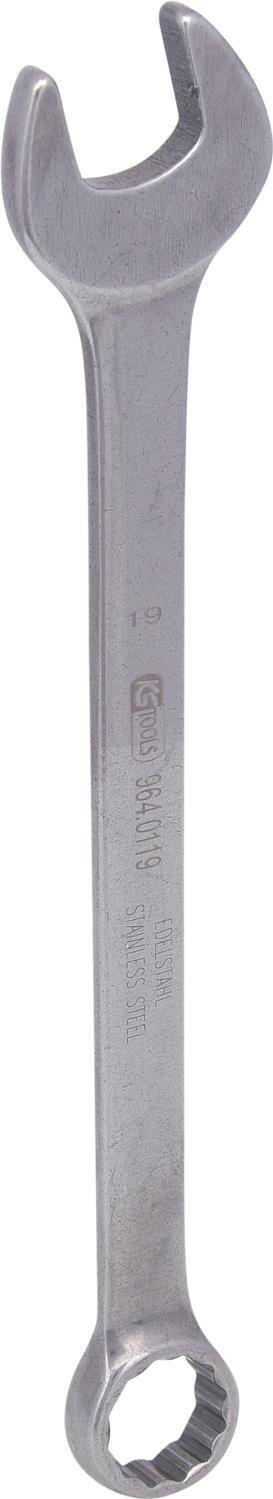 KS TOOLS EDELSTAHL Ringmaulschlüssel, 19mm, abgewinkelt (964.0119)