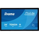 iiyama 24" Bonded PCAP 10P Touch, 1920x1080, IPS-panel, Edge-to-Edge-Glas, HDMI, Displayport, 360cd/m² (with touch), USB-Hub (2x 3.2), Speakers, Built-in Webcam & Microphone, Bookstand (T2455MSC-B2)