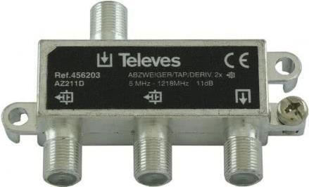 Televes AZ211D 2-fach Abzweiger 5-1218 MHz AD:11dB 456203 (AZ211D)