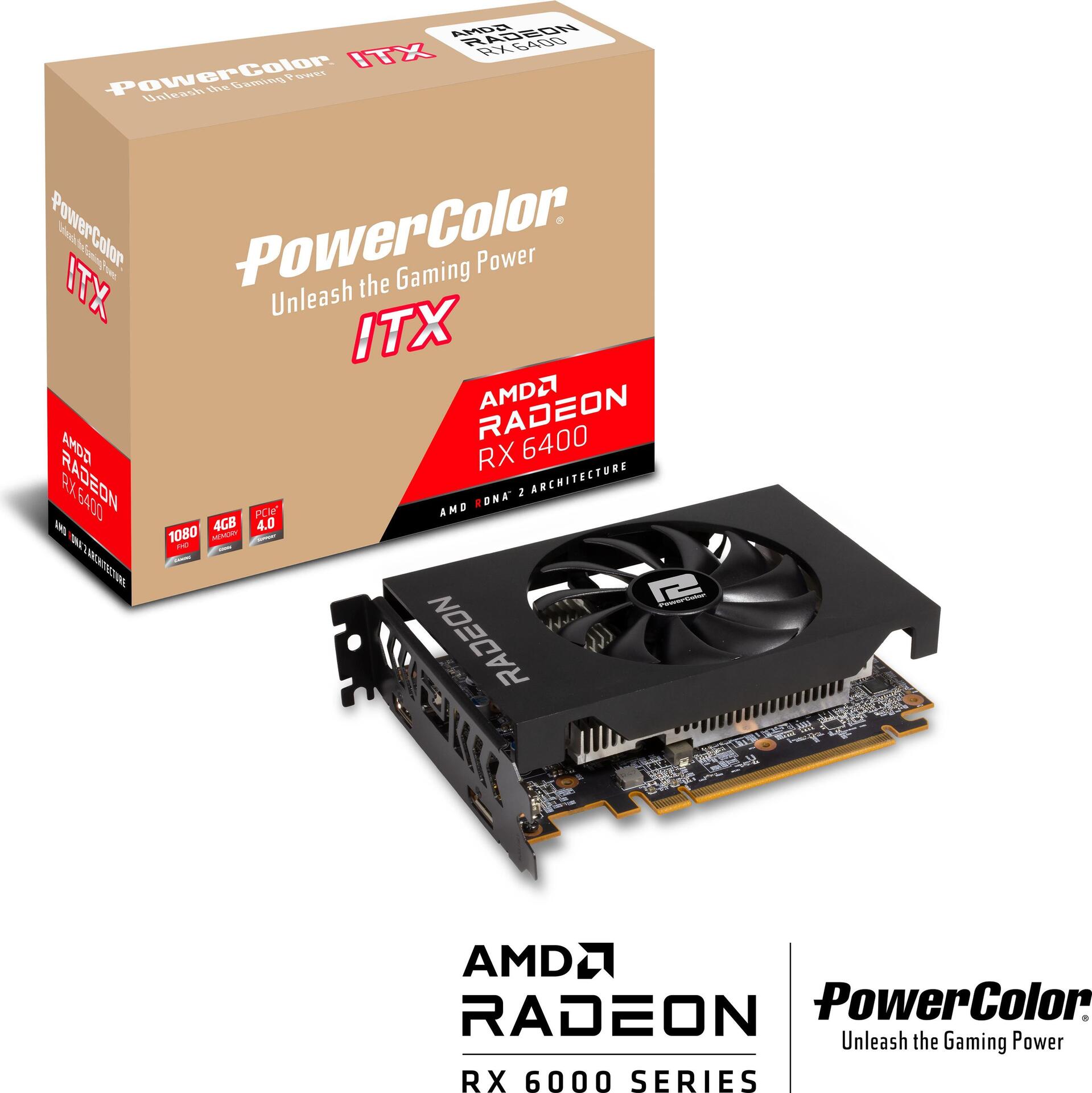 PowerColor AXRX 6400 4GBD6-DH Grafikkarte AMD Radeon RX 6400 4 GB GDDR6 (AXRX 6400 4GBD6-DH)