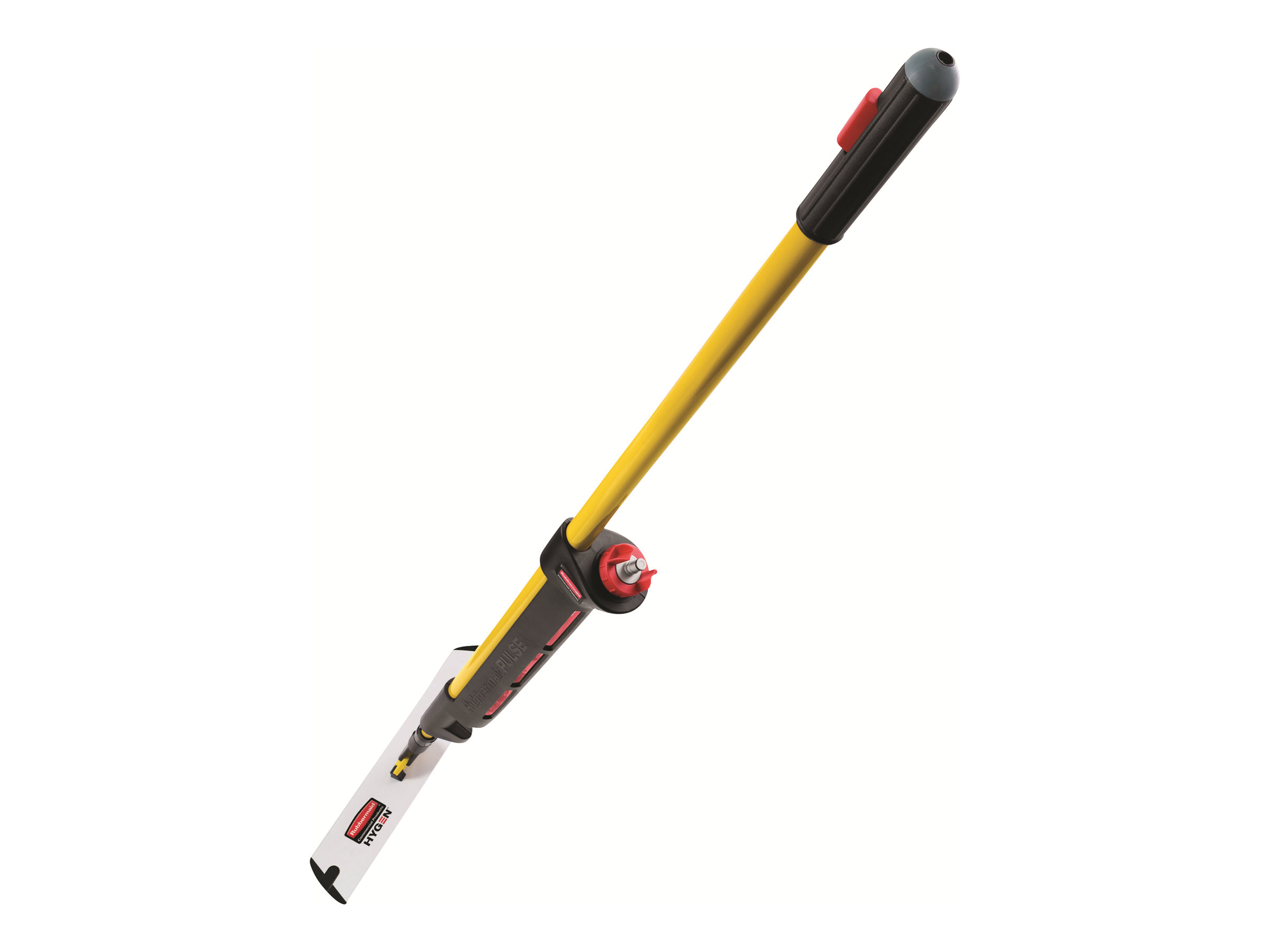 Rubbermaid HYGEN PULSE Flachmopp mit integriertem Flüssigkeitstank, Mikrofaser, Schwarz/Gelb