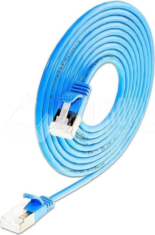 Wirewin Lightpatchkabel rund U/FTP Cat 6a blau 0,1m Slim Lightpatchkabel rund, geschirmt, PoE, flexibles und dünnes Kabel für besondere Einsatzzwecke (PKW-LIGHT-STP-K6A 0.1 BL)