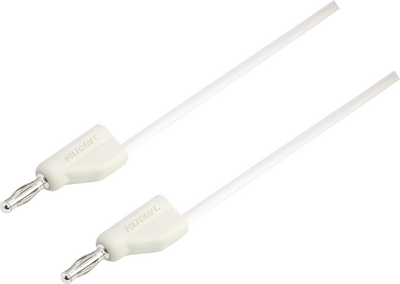 VOLTCRAFT Messleitung [Stecker 4 mm - Stecker 4 mm] 1 m Weiß MSB-300 (MSB-300-1-WS)