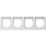 Gira 109429 System 55 Rahmen E2 mit Beschriftungsfeld Reinweiß glänzend 4-fach waagerecht (109429)