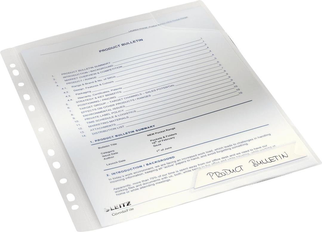 Leitz CombiFile Sicht-/Prospekthülle A4 PP 0,18 mm Kristallklar