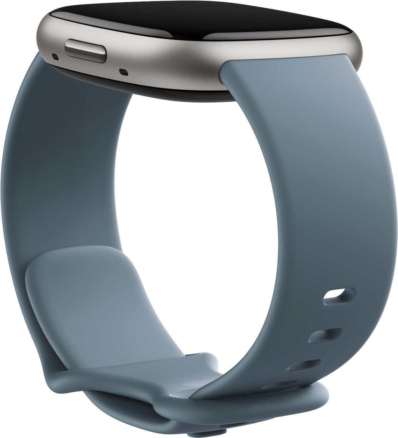 Fitbit Versa 4 GPS Smartwatch 1.57" Aluminium Platin Waterfall Blue