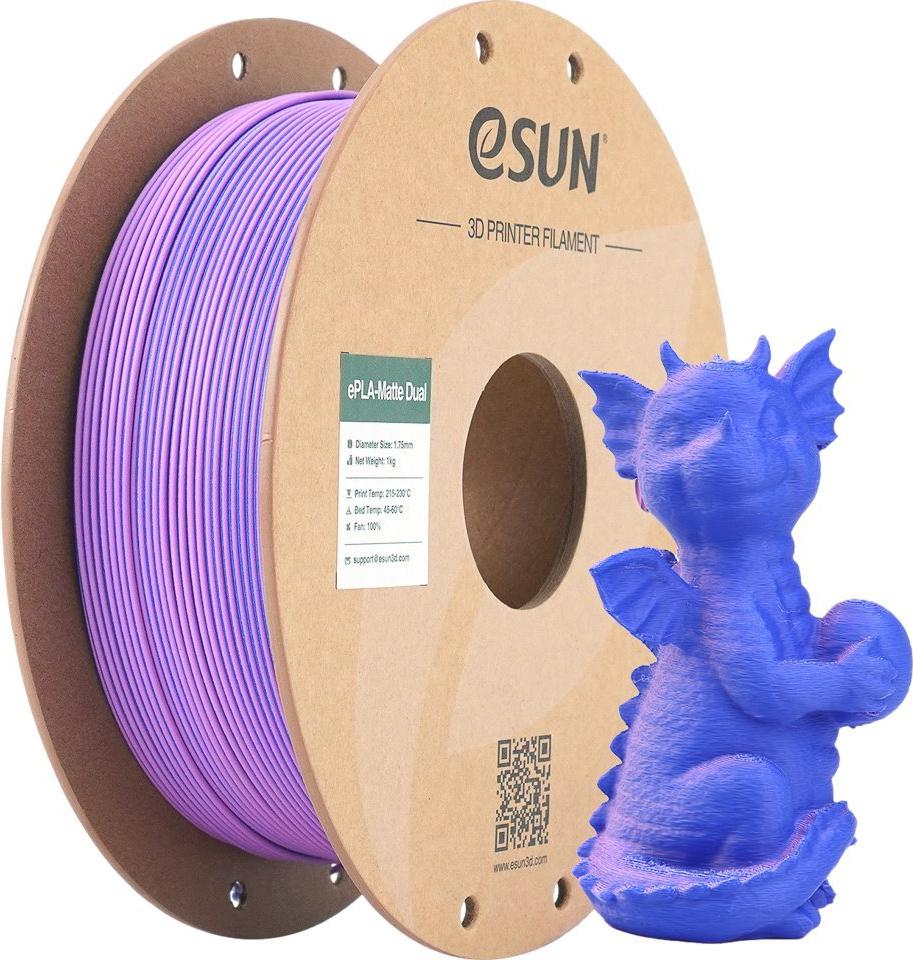PLA MATTE DUAL 1,75mm PURPLE BLUE 1kg ESUN 3D FILAMENT (PLA-MTD175B-UZ1P1)