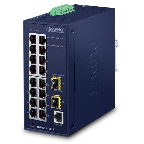 PLANET IGS-4215-16T2S Managed Gigabit Switch 18 Ports Blau