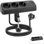 ACT Desk power strip with 3 type F sockets, 30W Power Delivery, USB Type-C/A ports, cable length 1.5 meters (AC2480)