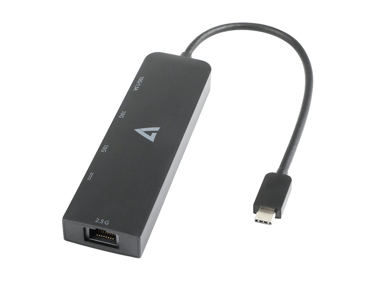 V7 V7UCRJ25GHUB-BLK USB-C 3.2 Gen 2 zu 2.5G Ethernet Adapter Schwarz