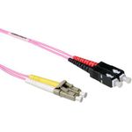 ACT 7 meter LSZH Multimode 50/125 OM4 fiber patch cable duplex with LC and SC connectors. Lc-sc 50/125 om4 duplex 7.00m (RL8707)