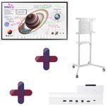 Samsung Flip Pro WM65B Flipchart 165 cm 65 Zoll inkl. Peerless TRVT-FLIP2 mobiler Rollwagen & Tray CY-TF65BBC (LH65WMBWBGCXEN+ Peerless TRVT-FLIP2+CY-TF65BBCXEN)